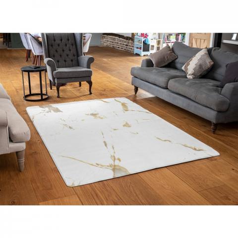 Gold Marble Designer Rug - Yellow / 110cm