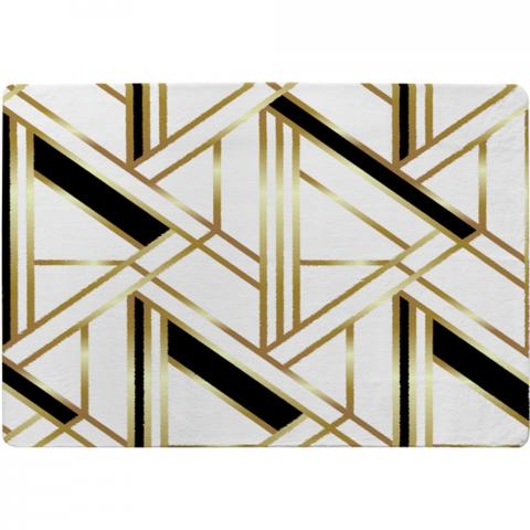 Golden Art Deco Designer Rug - Yellow / 200cm