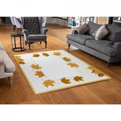 Golden Autumn Designer Rug - Orange / 110cm