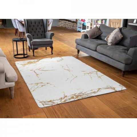 Golden Marble Designer Rug - Yellow / 110cm