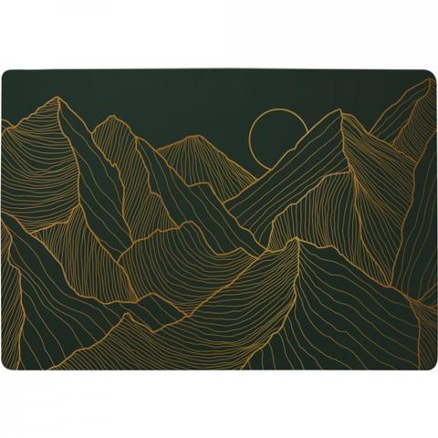 Golden Mountain Line Art Designer Rug - Yellow / 200cm