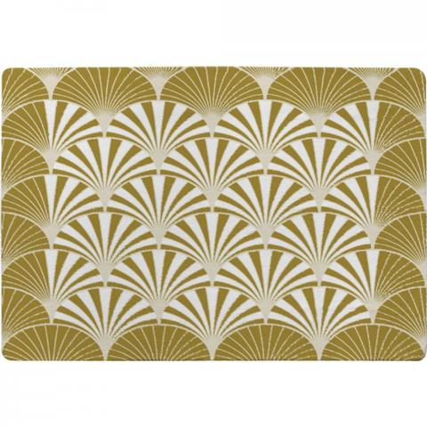 Golden Semi Circles Designer Rug - Yellow / 200cm