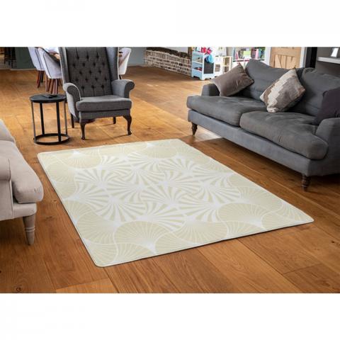 Golden Star Ornament Designer Rug - Yellow / 110cm