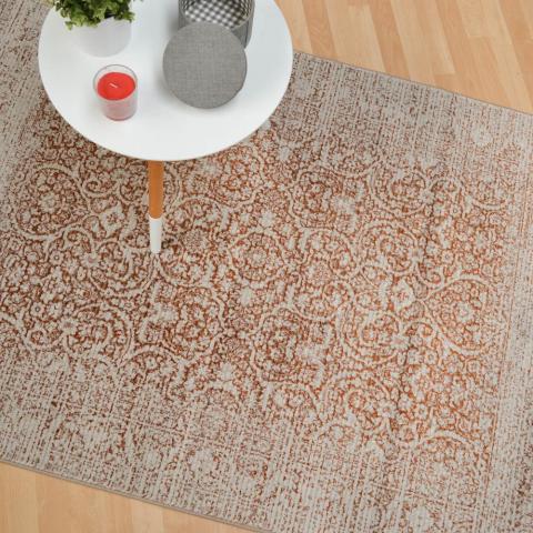 Grandeur Terra Damask Rugs