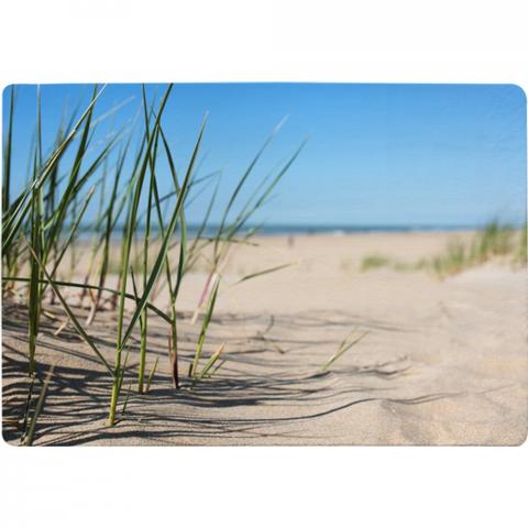 Grass In The Sand Dunes With The Lake In The Background Designer Rug - Blue / 200cm