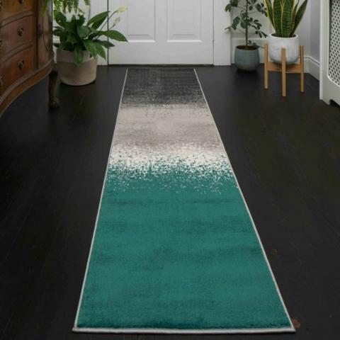 Green And Grey Scandi Rug - Green / 240cm