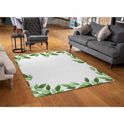 Green Border Designer Rug - Green / 110cm