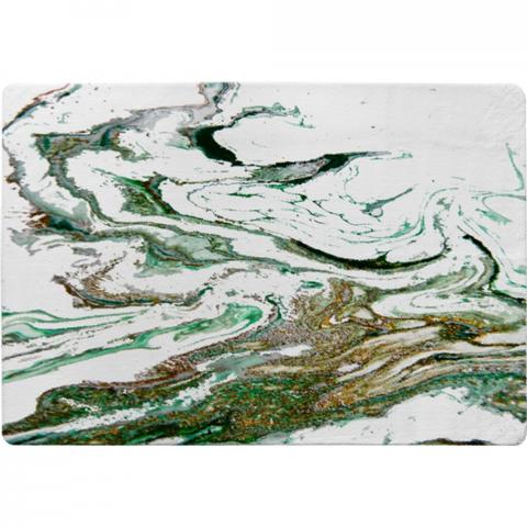 Green  Gold Marble Designer Rug - Green / 200cm