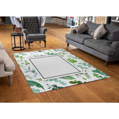 Green Leaves Designer Rug - Green / 110cm