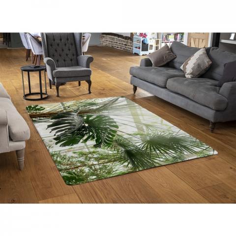 Green Plants In Botanical Garde Designer Rug - Green / 110cm