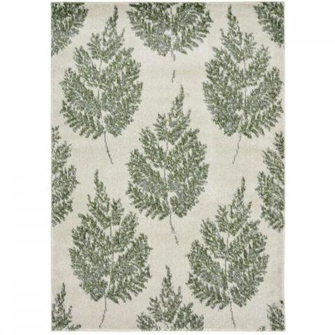 Green Scandi Tree Print Living Room Rug - Perth - Green / 230cm