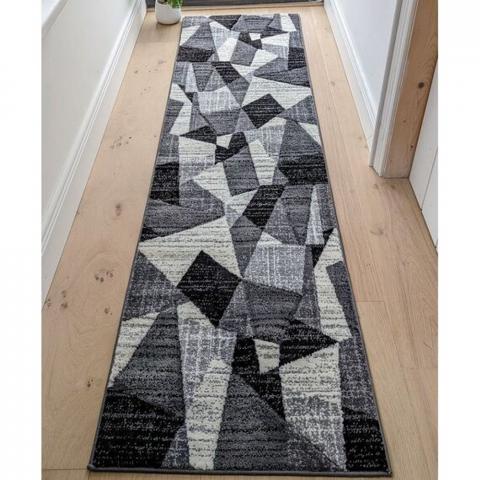 Grey Abstract Living Room Rug - Boston - Grey / 3kg / 230cm