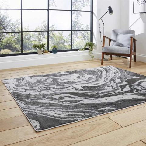 Grey Abstract Rug Apollo GR584 