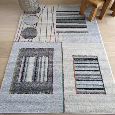 Grey Aztec Geometric Rug - Tempera - Grey / 230cm