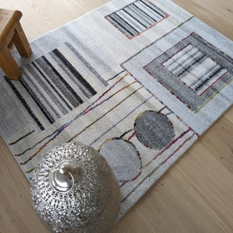 Grey Aztec Geometric Rug - Tempera - Grey / 170cm