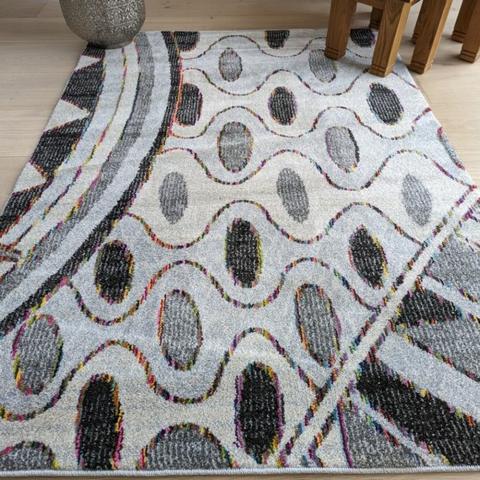 Grey Aztec Living Room Rug - Tempera - Grey / 230cm