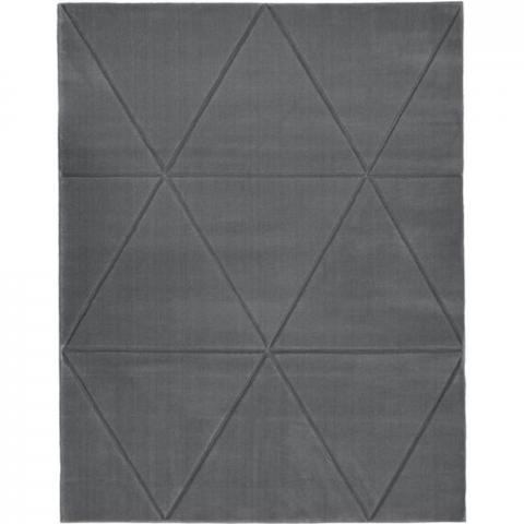 Grey Geometric Carved Living Room Rug - Mora - Grey / 230cm