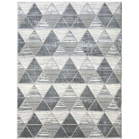 Grey Mix Shimmering Geometric Rug - Holm - Grey / 230cm