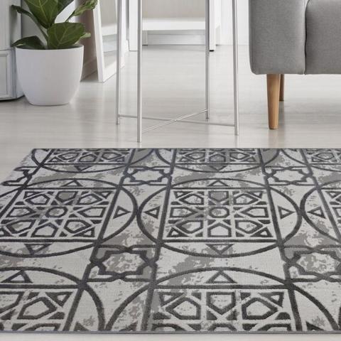 Grey Moroccan Boutique Area Rug - Holm - Grey / 170cm