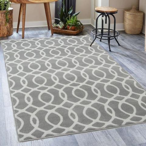 Grey Moroccan Living Room Rug - Grey / 120cm / 170cm