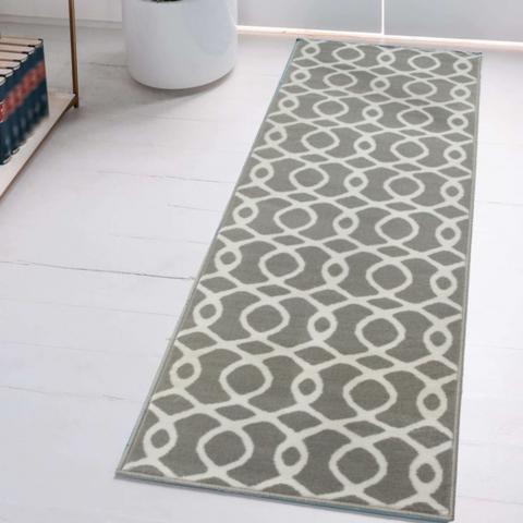 Grey Moroccan Living Room Rug - Grey / 60cm / 230cm