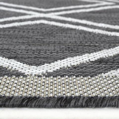 Grey Moroccan Trellis Washable IndoorOutdoor Rug - Ota - Grey