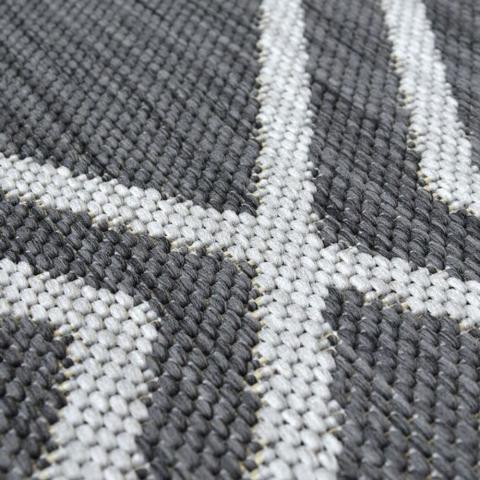 Grey Moroccan Trellis Washable IndoorOutdoor Rug - Ota - Grey