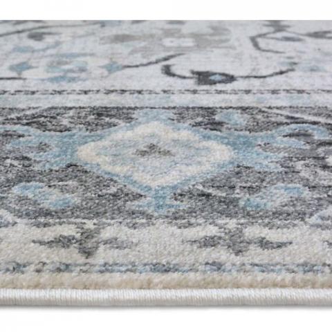 Grey Oriental Living Room Rugs - Tartan - Grey / 150cm