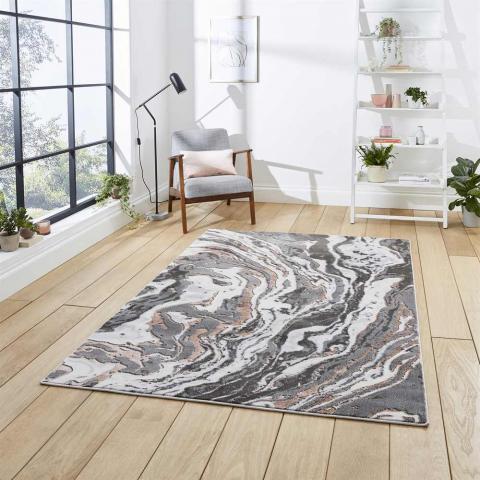 Grey Rose Abstract Rug Apollo GR584 