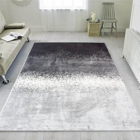 Grey Scandi Stripe Living Room Rug - Grey / 280cm