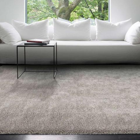 Grey Silver Shaggy Wool Mix Rug 927 