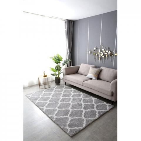 Grey Trellis Rug - 150cm