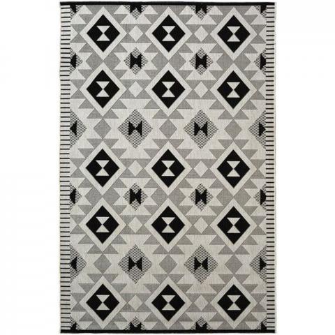 Grey Tribal Washable IndoorOutdoor Rug - Ota - Grey