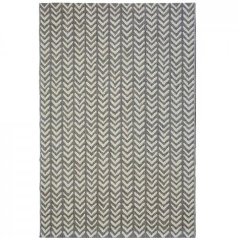 Grey Washable Chevron IndoorOutdoor Garden Rug - Ota - Grey / 230cm