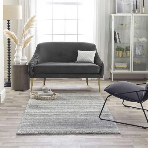 Grey White Rug 3D Maison 7887B Stripes 