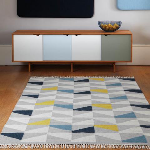 Hackney Geo Rugs in Mustard