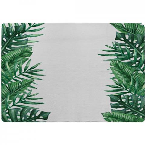 Half Botanical Border Designer Rug - Green / 150cm