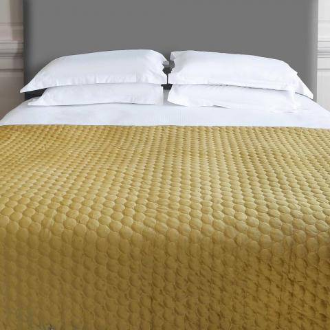 Halo Quilted Soft Luxury Throw in Antique Gold