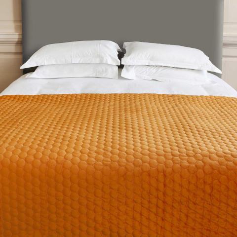 Halo Quilted Soft Luxury Throw in Pumpkin Orange