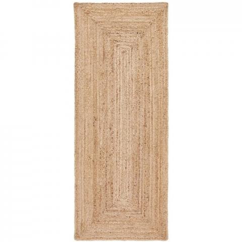 Hand Braided Jute Rectangle Rug - Orange / 245cm