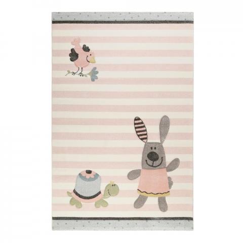 Happy Friends Rugs in Light Pink