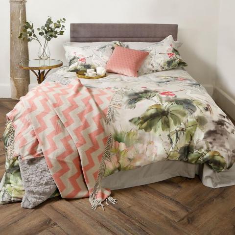 Harper Botanical Floral Bedding and Pillowcase in Grey