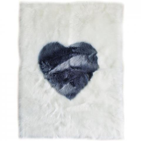 Heart Faux Fur Rug