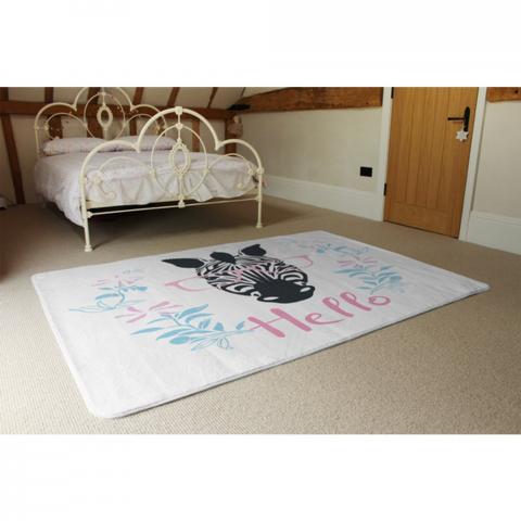 Hello Zebra Designer Rug - Pink / 230cm