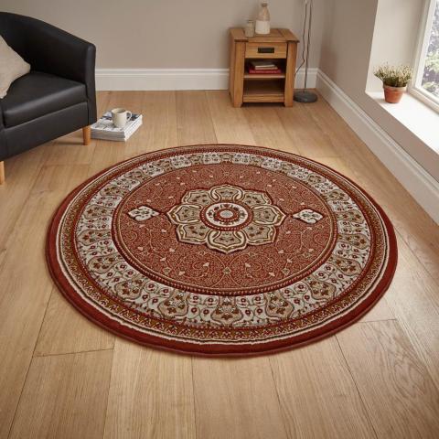 Heritage Circular Rugs 4400 in Dark Terracotta