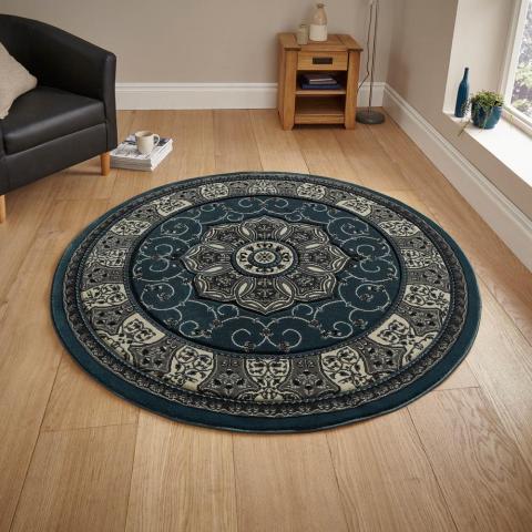 Heritage Circular Rugs 4400 in Dark Blue