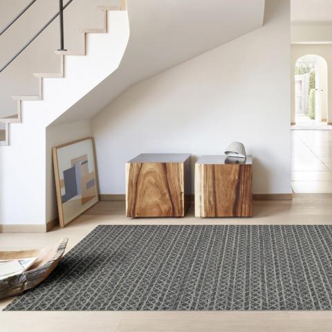 High Line Modern Wool Rugs 99103 3025 in Anthracite Grey