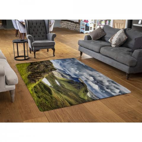 Highland,Scotland Designer Rug - Blue / 110cm