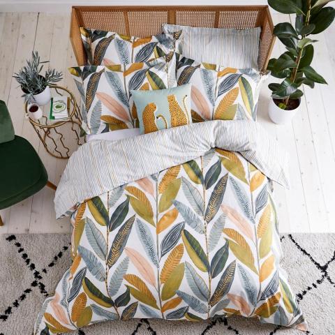 Hikkaduwa Bedding and Pillowcase By Scion in Tangerine Blush