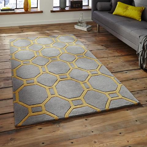 HK 338 Rug Grey Yellow 